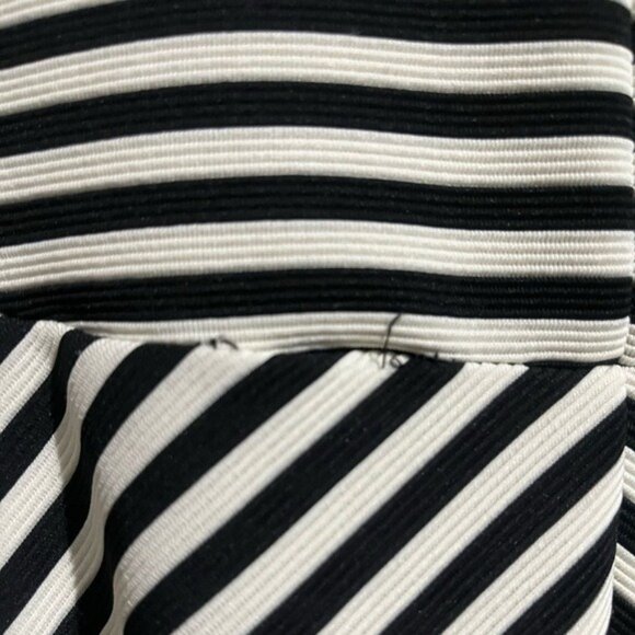 Beige by ECI Black White Striped Sleeveless Fit Flare Horizontal Diagonal Dress - Picture 12 of 12